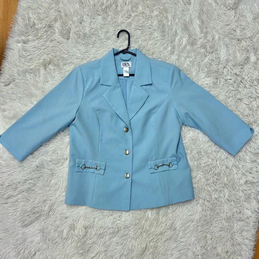 NWOT. BFA Classics Pastel Blue Women's Tailored Blazer Size 12
